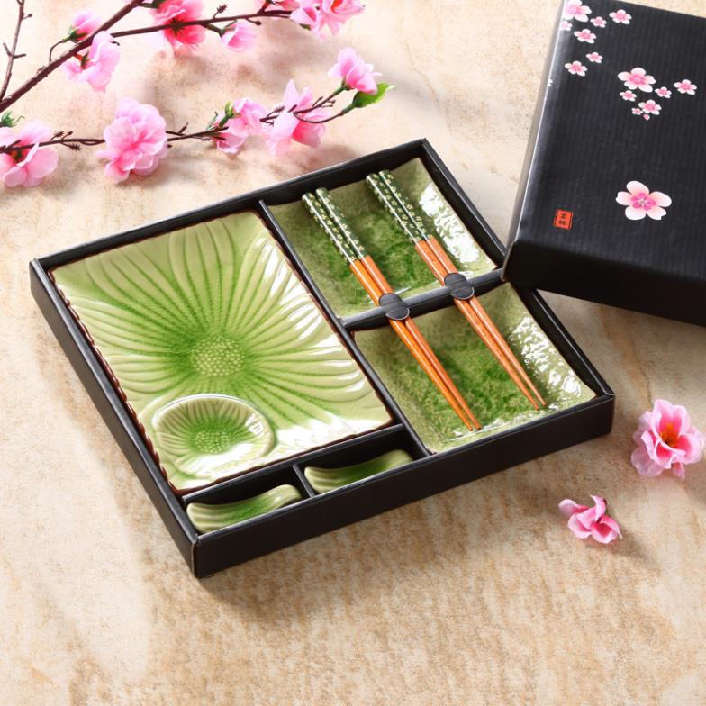 Japanese Sushi Plate & Dish Set - Crackleglaze – zen minded