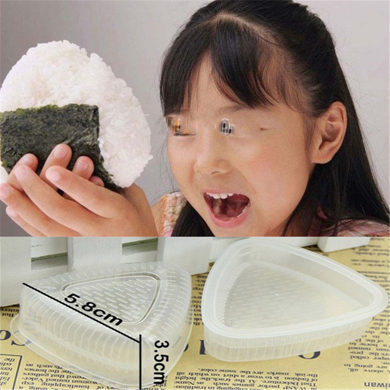 White Sushi Mold Triangle Onigiri Rice Ball Bento Press Maker Mould DIY  Tool Kit